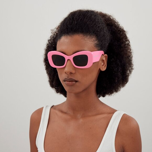 NEW AM0434S 004 ALEXANDER MCQUEEN SUNGLASSES PINK CAT EYE WOMEN EYEWEAR - Picture 4 of 6